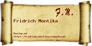 Fridrich Montika névjegykártya